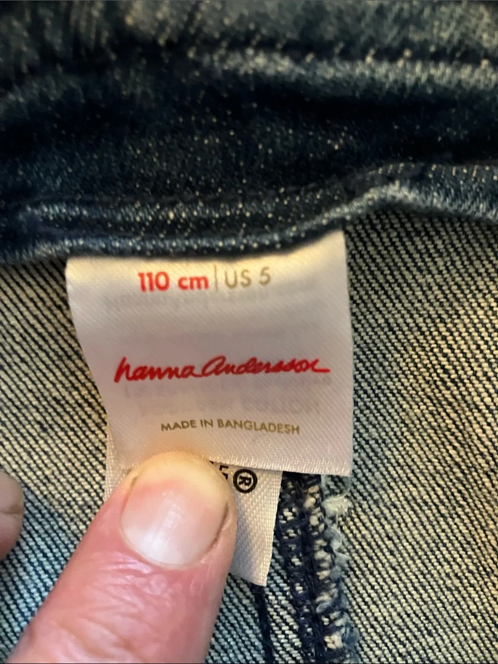 Hanna Andersson Blue Denim Overalls with White Daisy Embroidery